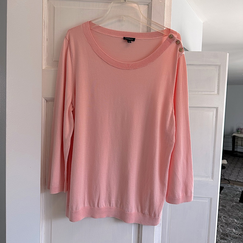 Talbots lightweight pale pink sweater -size XL